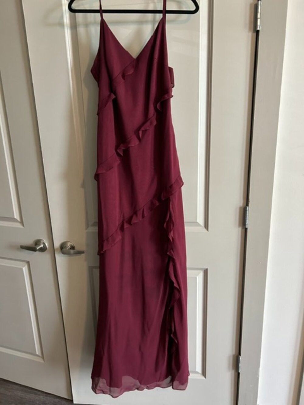 Azazie Nancie Cabernet Mermaid Ruched Chiffon Dress